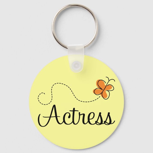 Cute Actress Butterfly Logo Gift Keychain (Front)