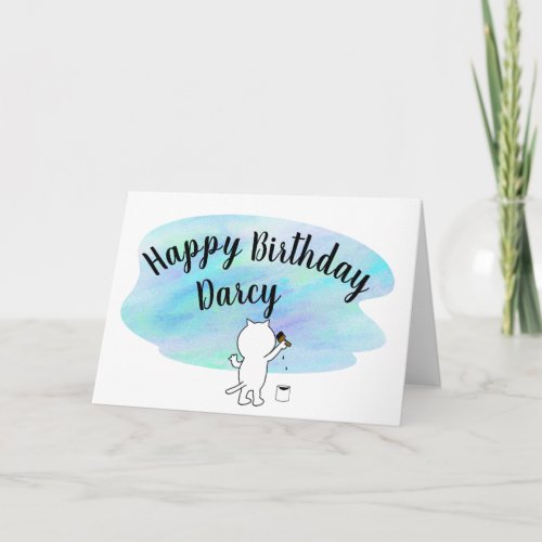 Cute Add a Name Happy Birthday Greeting Card