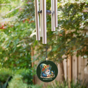 Cute add Family name garden gnome Wind Chime