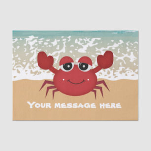 Cute add message beach crab party tissue tissue paper