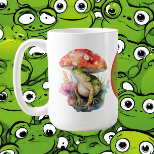 cute add monogram frog lovers coffee mug