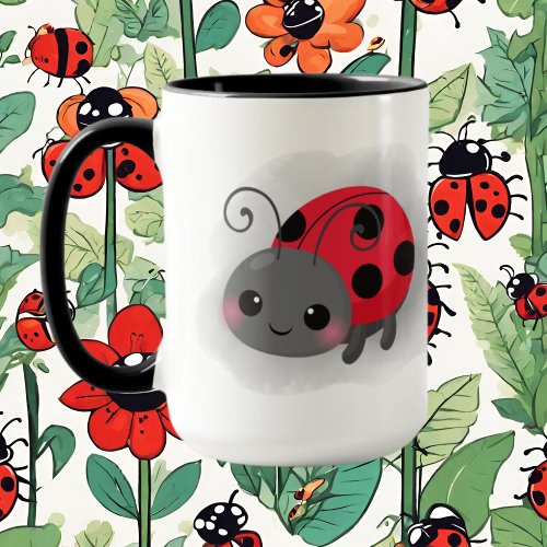 cute add monogram lady bug lovers  mug