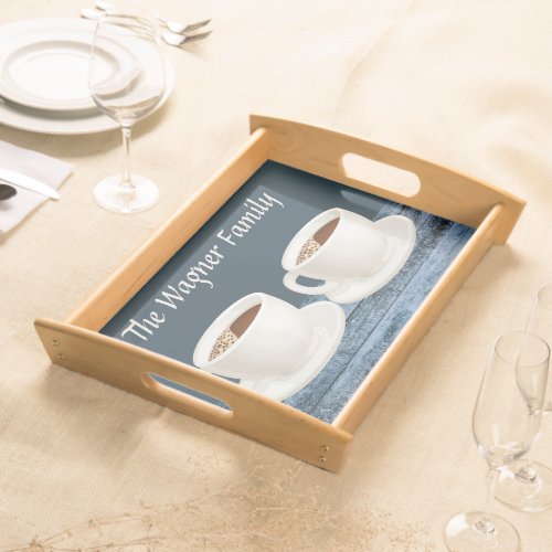 cute add name coffee bar serving tray