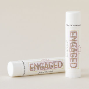 cute add name engagement party lip balm