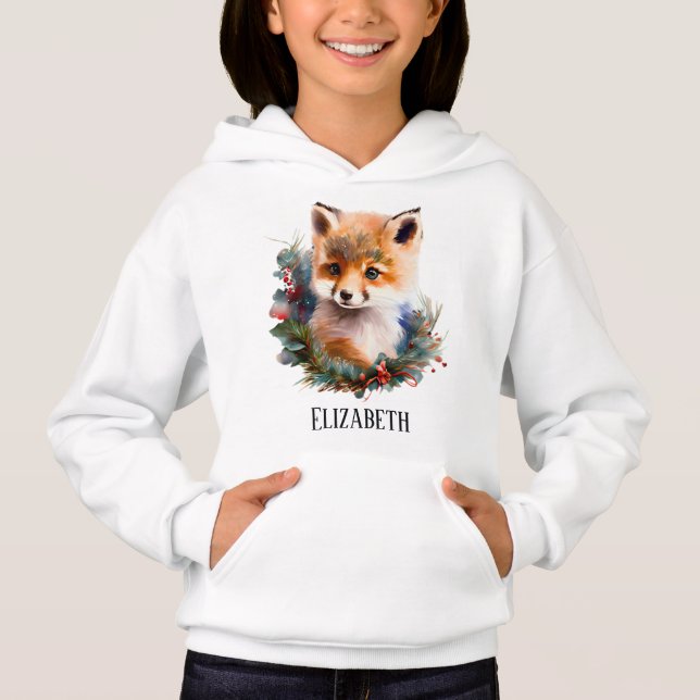 cute add name fox lovers  hoodie (Front)