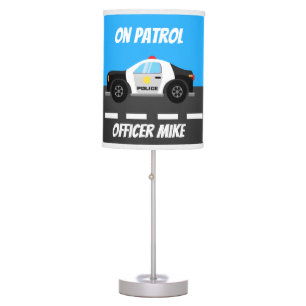 Cute add name police decor table lamp