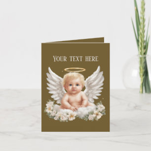 Cute add text baby Angel Note Card