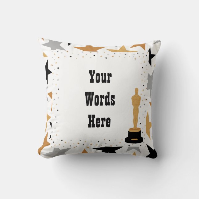 Cute add text Movie theater decor pillow (Front)