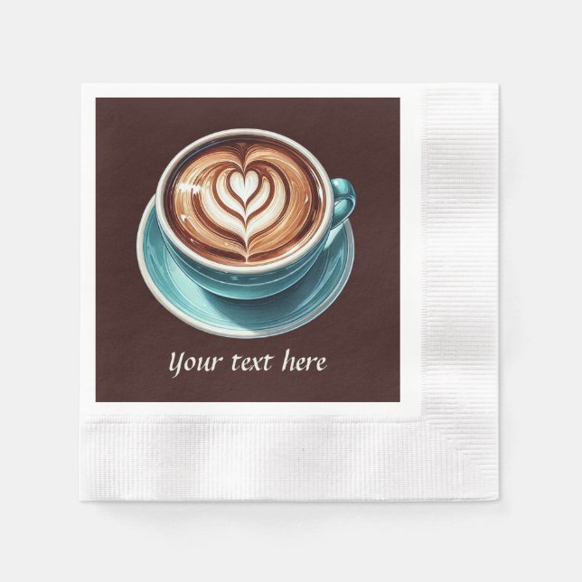 Cute add your text coffee lady  napkins (Front)