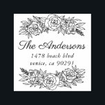 Cute address stamp with wreath of roses<br><div class="desc">Cute address stamp with wreath of roses</div>
