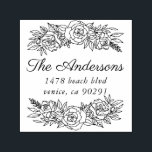 Cute address stamp with wreath of roses<br><div class="desc">Cute address stamp with wreath of roses</div>