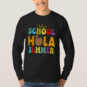 Cute Adios School Hola Summer lovley Groovy Design T-Shirt