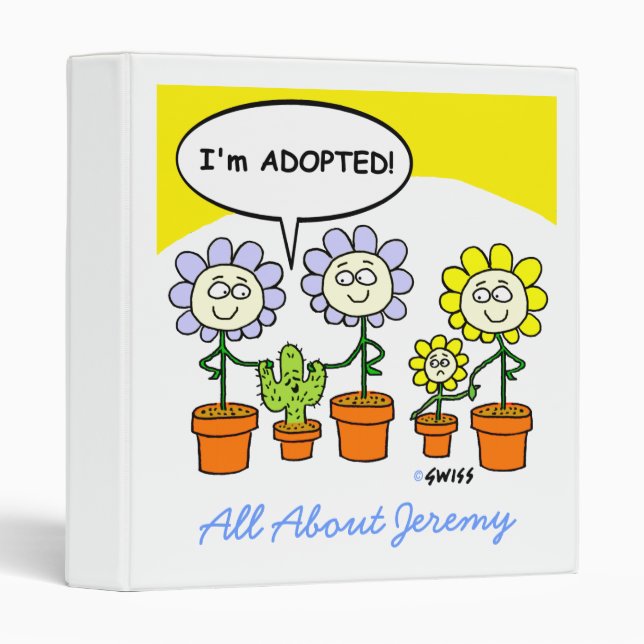 Cute Adoption Cartoon Scrapbook Baby Album Binder (Front/Spine)