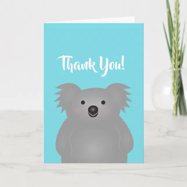 Cute Adorable Australian Koala Bear Thank You Card | Zazzle