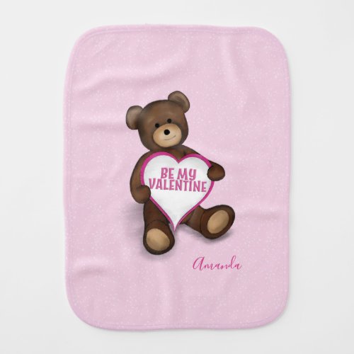 Cute Adorable Baby Custom Whimsical Teddy Bear Baby Burp Cloth