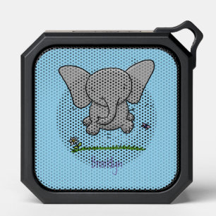 Cute adorable baby elephant cartoon illustration bluetooth speaker