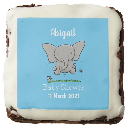 Cute adorable baby elephant cartoon illustration brownie