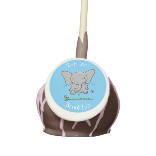 Cute adorable baby elephant cartoon illustration cake pops