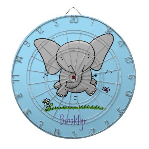 Cute adorable baby elephant cartoon illustration dart board