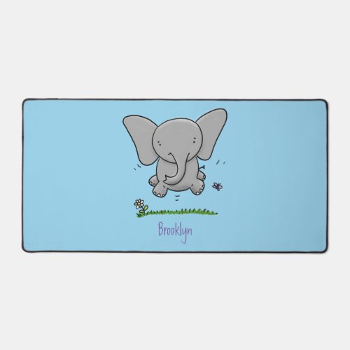 Cute adorable baby elephant cartoon illustration desk mat