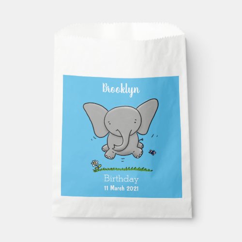 Cute adorable baby elephant cartoon illustration favor bag