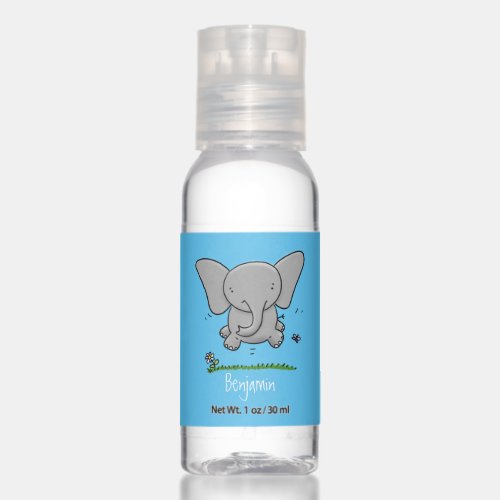 Cute adorable baby elephant cartoon illustration hand sanitizer