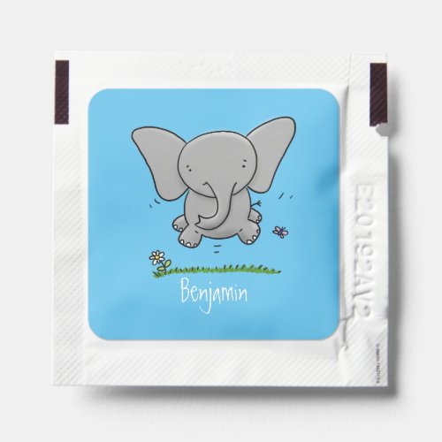 Cute adorable baby elephant cartoon illustration hand sanitizer packet