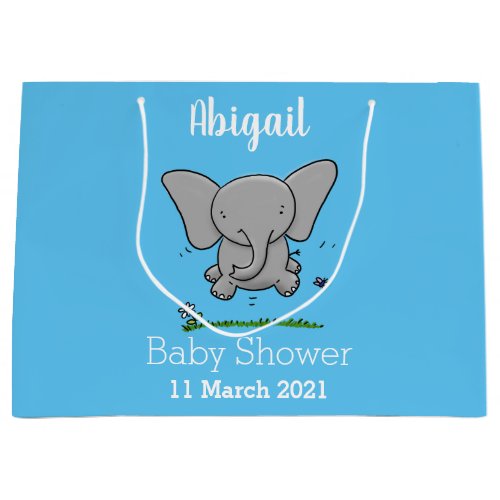 Cute adorable baby elephant cartoon illustration  large gift bag