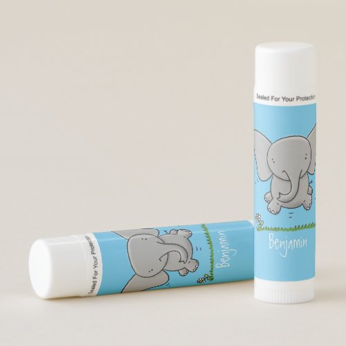 Cute adorable baby elephant cartoon illustration lip balm