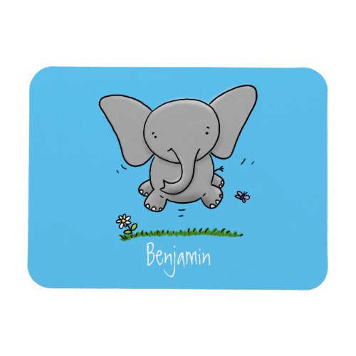 Cute adorable baby elephant cartoon illustration magnet