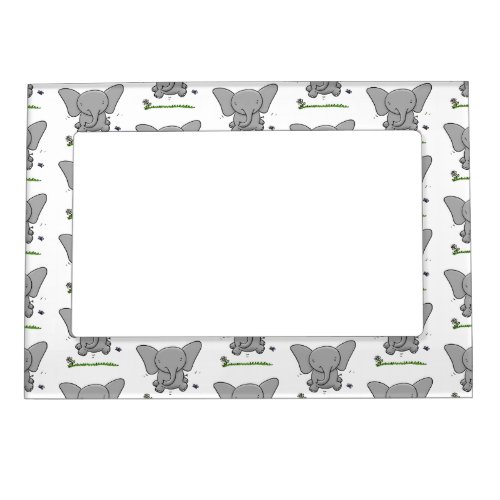 Cute adorable baby elephant cartoon illustration magnetic frame