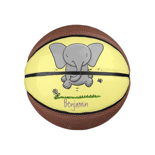 Cute adorable baby elephant cartoon illustration mini basketball