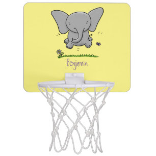 Cute adorable baby elephant cartoon illustration mini basketball hoop
