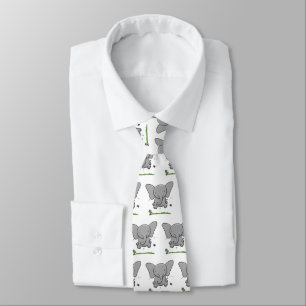 Cute adorable baby elephant cartoon illustration neck tie