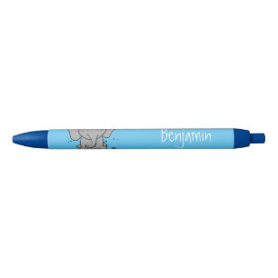 Cute adorable baby elephant cartoon illustration pen