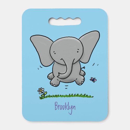 Cute adorable baby elephant cartoon illustration seat cushion