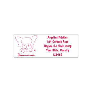 Cute adorable baby elephant cartoon illustration self-inking stamp