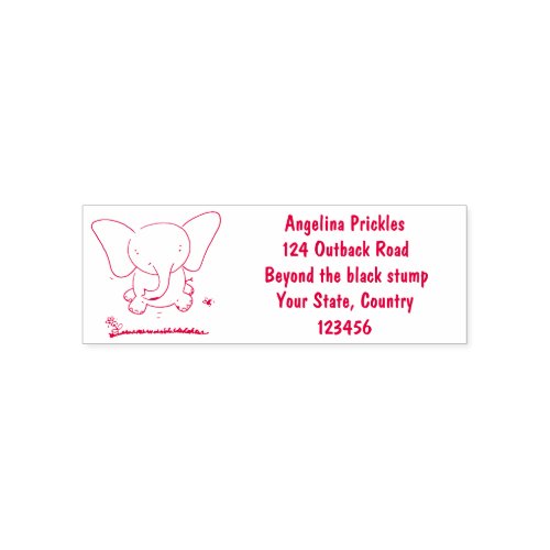 Cute adorable baby elephant cartoon illustration self_inking stamp