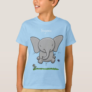 Cute adorable baby elephant cartoon illustration T-Shirt