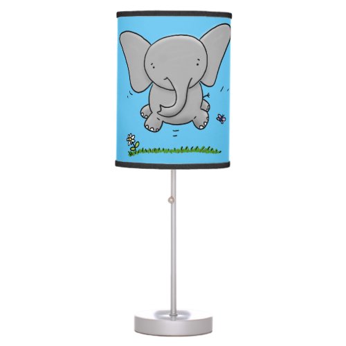 Cute adorable baby elephant cartoon illustration table lamp