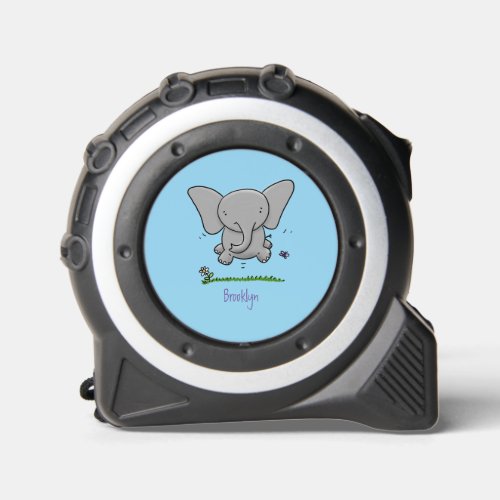 Cute adorable baby elephant cartoon illustration tape measure