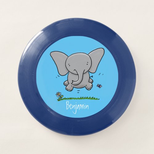 Cute adorable baby elephant cartoon illustration Wham_O frisbee