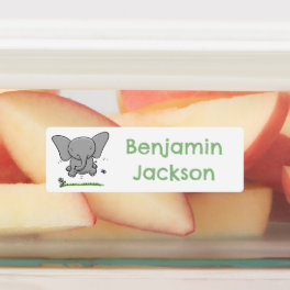 Cute adorable baby elephant cartoon personalized labels
