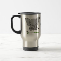 Cute adorable baby elephant cartoon personalized travel mug
