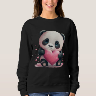 Cute Adorable Baby Panda Love Heart Sweatshirt