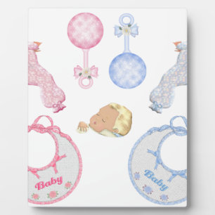 Cute Adorable Baby Shower Crib Nursery Footprints Plaque