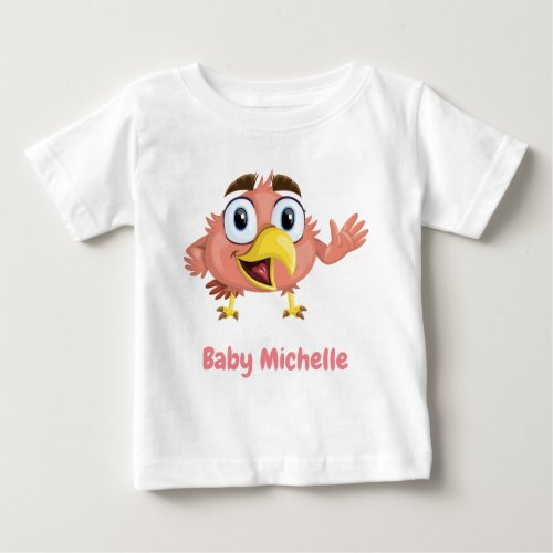 Cute Adorable Bird and Panda Cub Graphic Baby T_Shirt