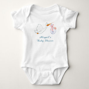 Cute Adorable Birds Carrying Girls Baby Shower  Bodysuit