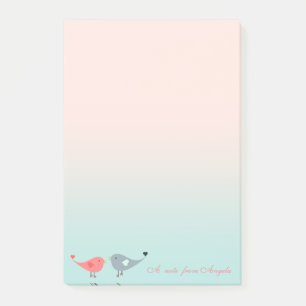 Cute Adorable Birds In Love Post-it Notes