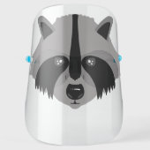 Cute Adorable Black Gray Raccoon Animal Safety Face Shield (Front)